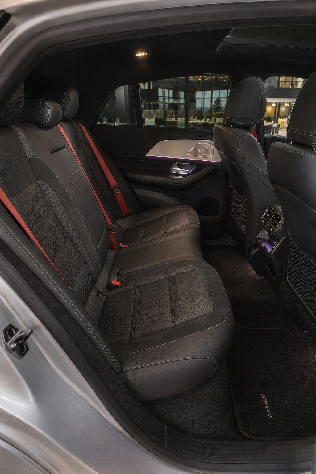 Rear seat view of the 2021 Mercedes Benz GLE 53
