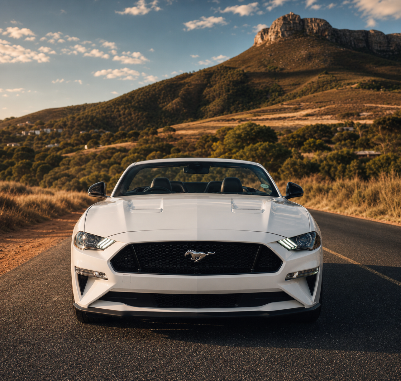 White 2021 Ford Mustang GT front view in Cape Town
