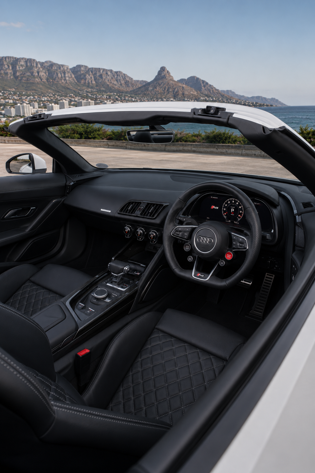 Interior view of the 2019 Audi R8 Spyder V10 Convertible
