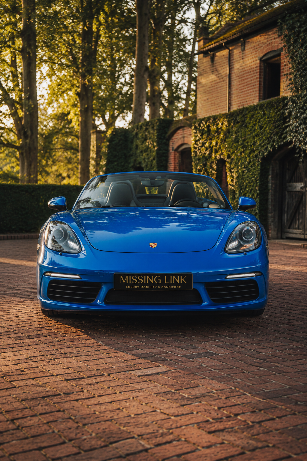 Front view of the blue Porsche Boxster 718 S - 2017