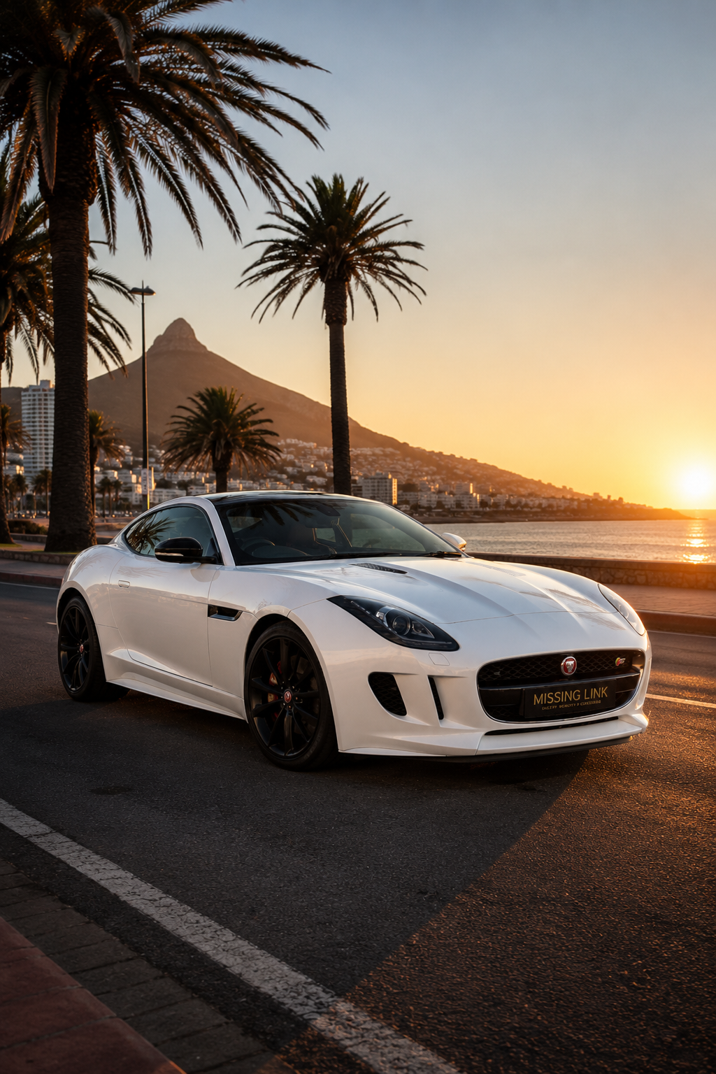 Front three-quarter view of the white 2017 Jaguar F-Type V6 Hardtop