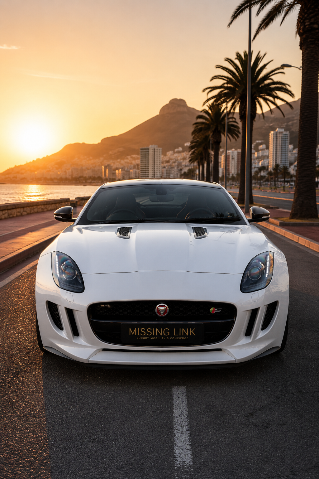 Front view of the white 2017 Jaguar F-Type V6 Hardtop