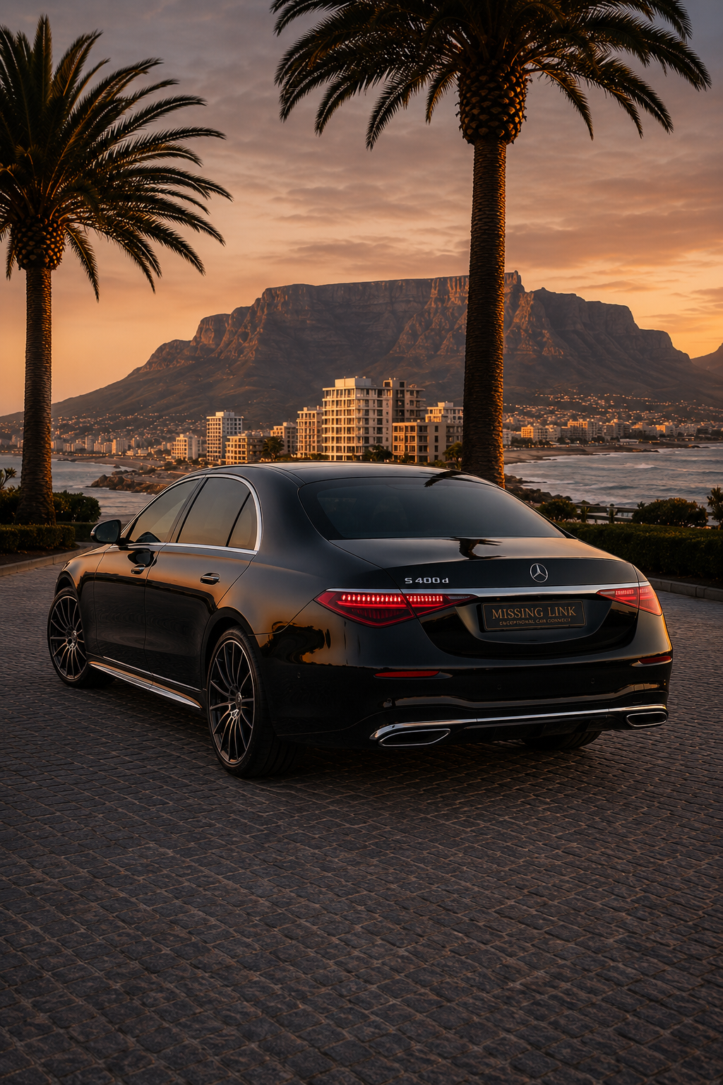 Rear three-quarter view of the 2024 Mercedes Benz S400 D