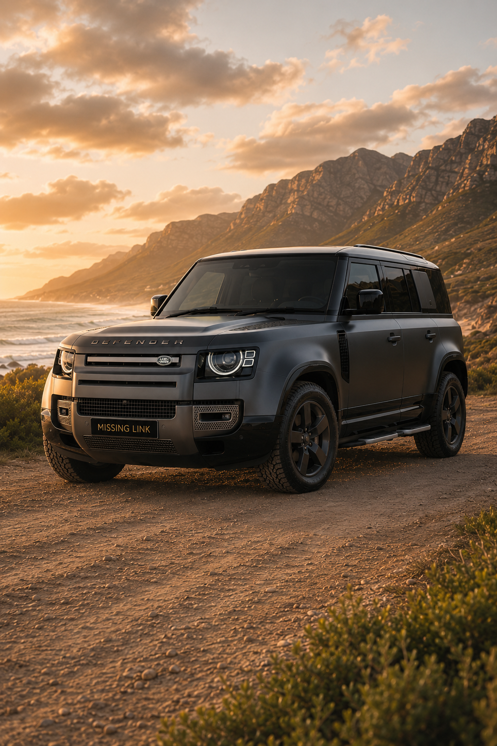 Front three-quarter view of the 2023 Land Rover Defender D300 HSE