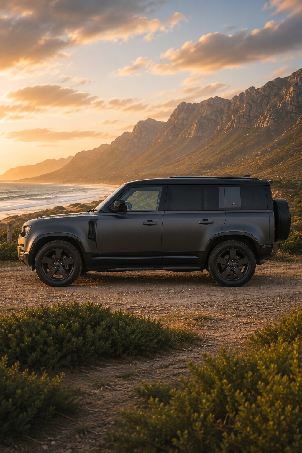 Rear view of the 2023 Land Rover Defender D300 HSE