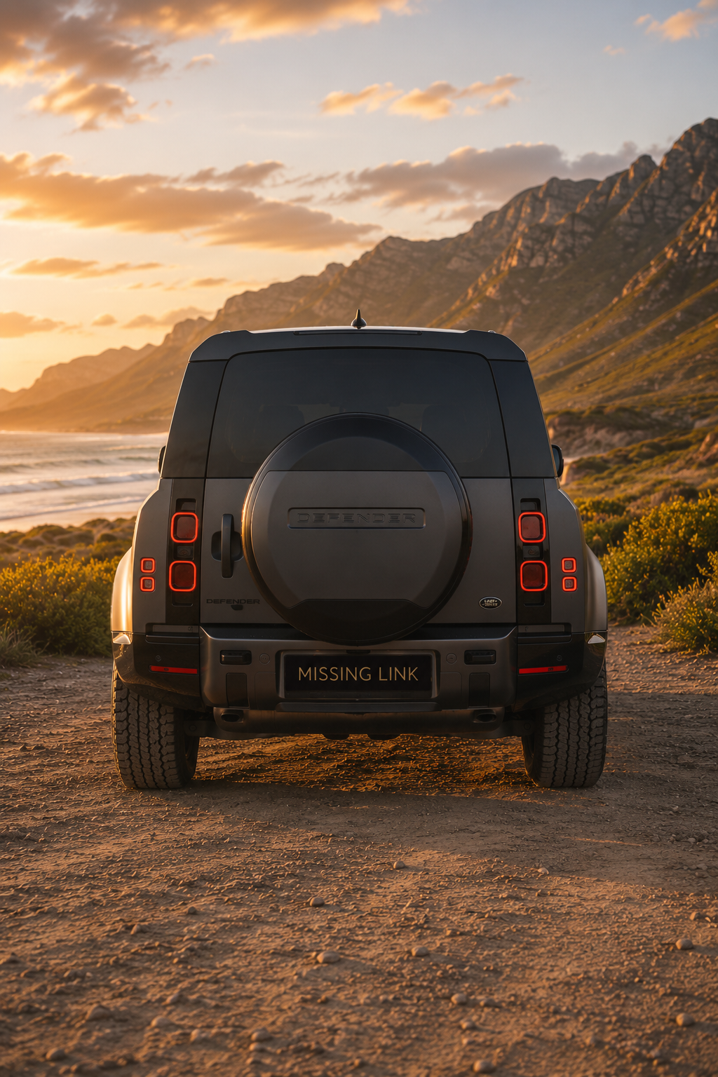Rear three-quarter view of the 2023 Land Rover Defender D300 HSE