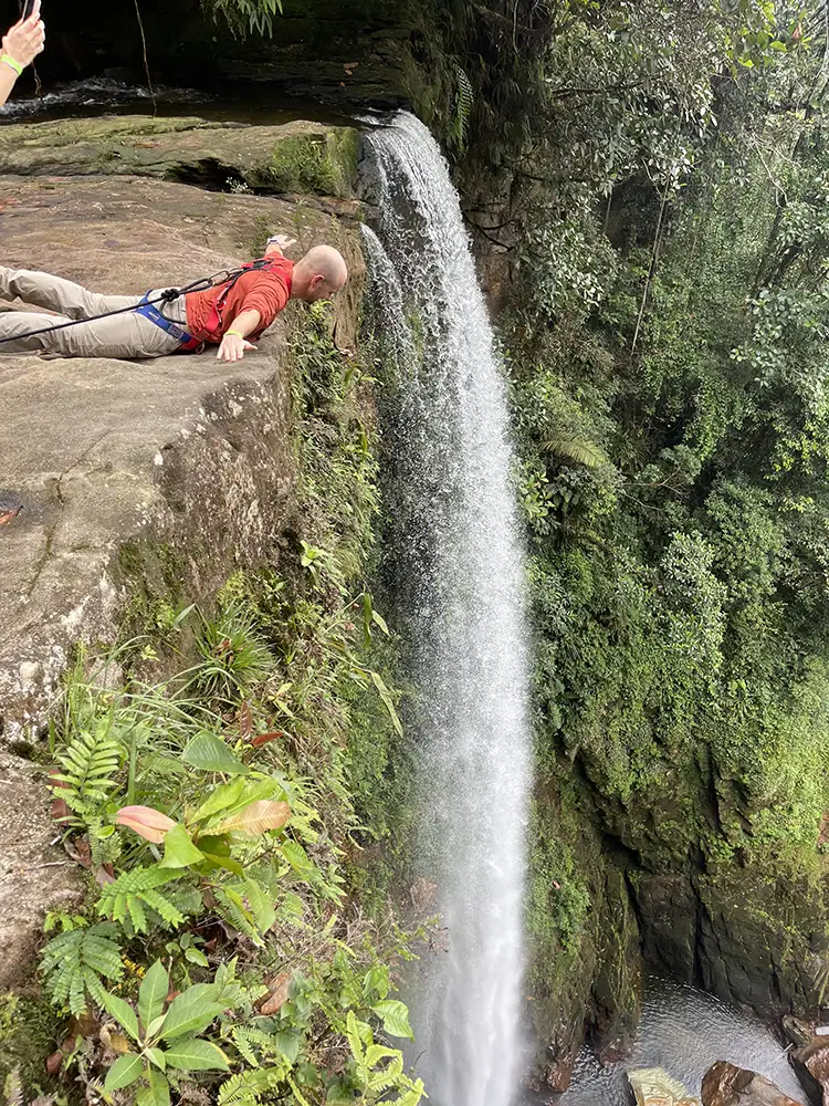 Fin del Mundo waterfall hike Putumayo, included in every MahaDevi retreat