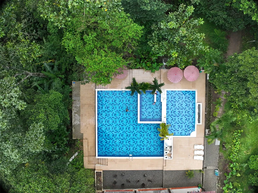 Pool at MahaDevi ayahuasca retreat Putumayo Colombia