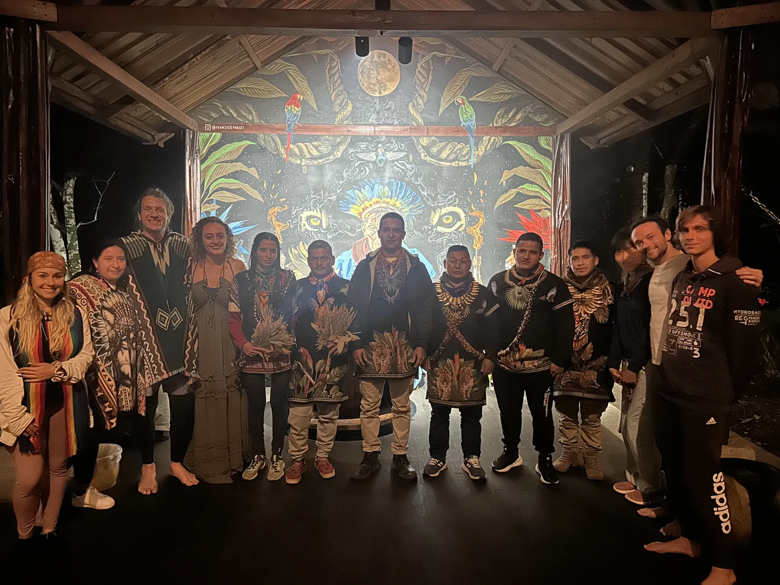 Group photo from a previous MahaDevi ayahuasca retreat, Putumayo Colombia