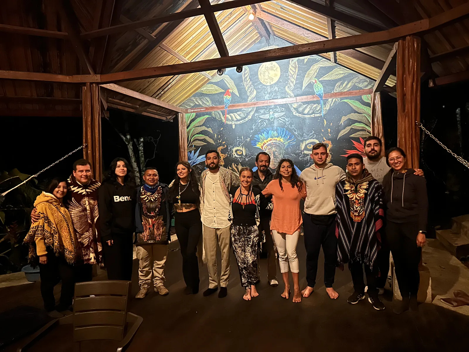 Group photo from a previous MahaDevi ayahuasca retreat, Putumayo Colombia