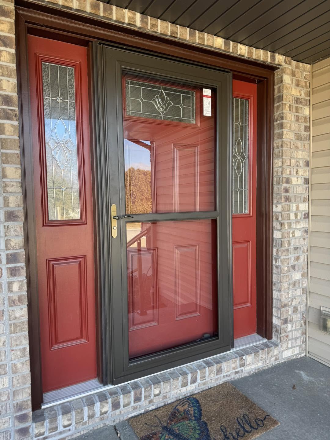 New front door and storm door installation in Bloomington, Illinois