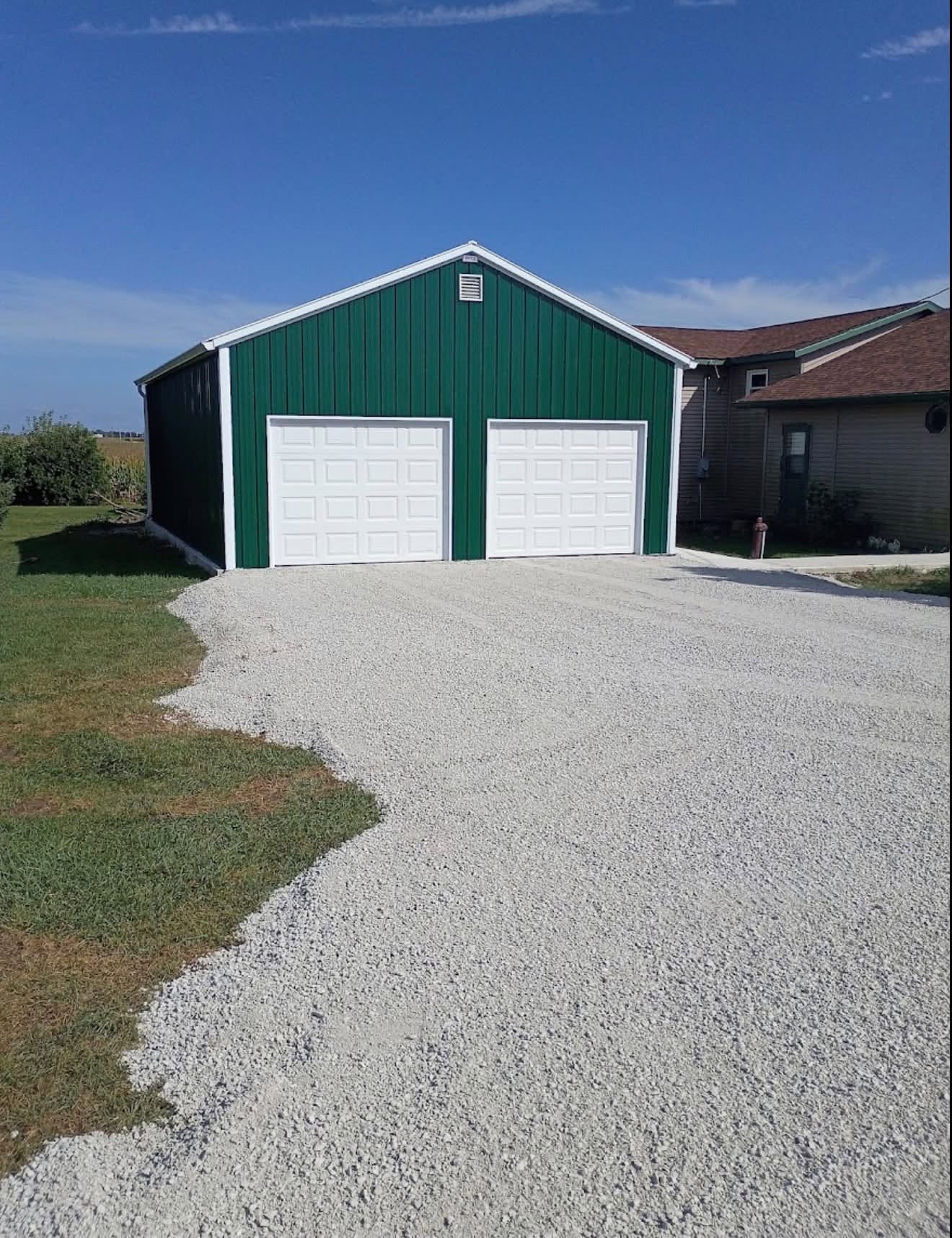 Detached garage with metal siding in Normal, Illinois