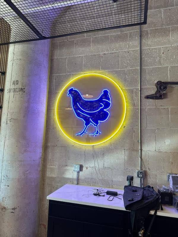 Commercial neon wall sign wiring in Bloomington, Illinois