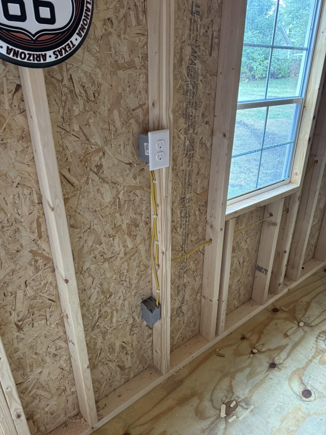 Residential electrical outlet wiring rough-in in Normal, Illinois