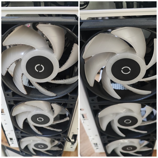 Desktop cleaning before and after