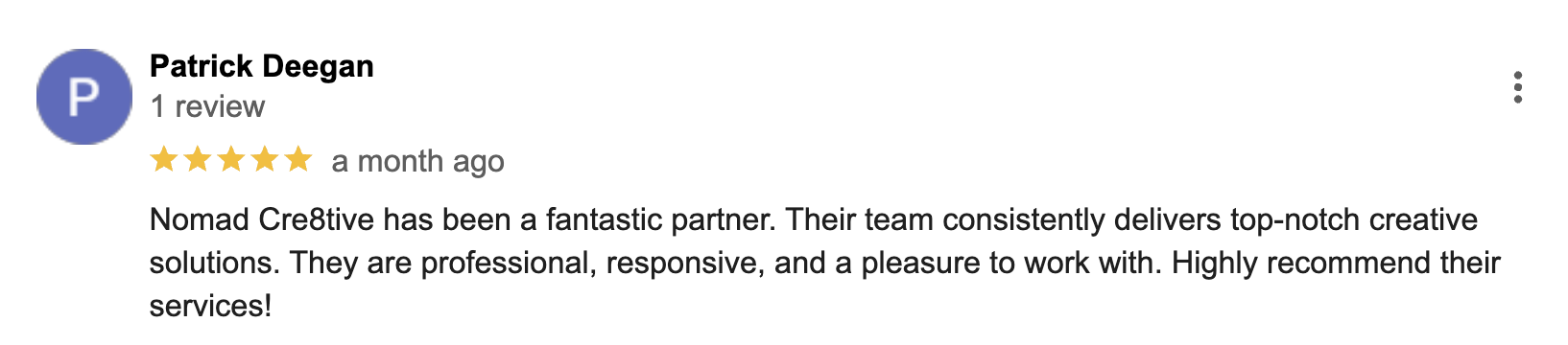 5-star review from a real estate agent praising our done-for-you social media service