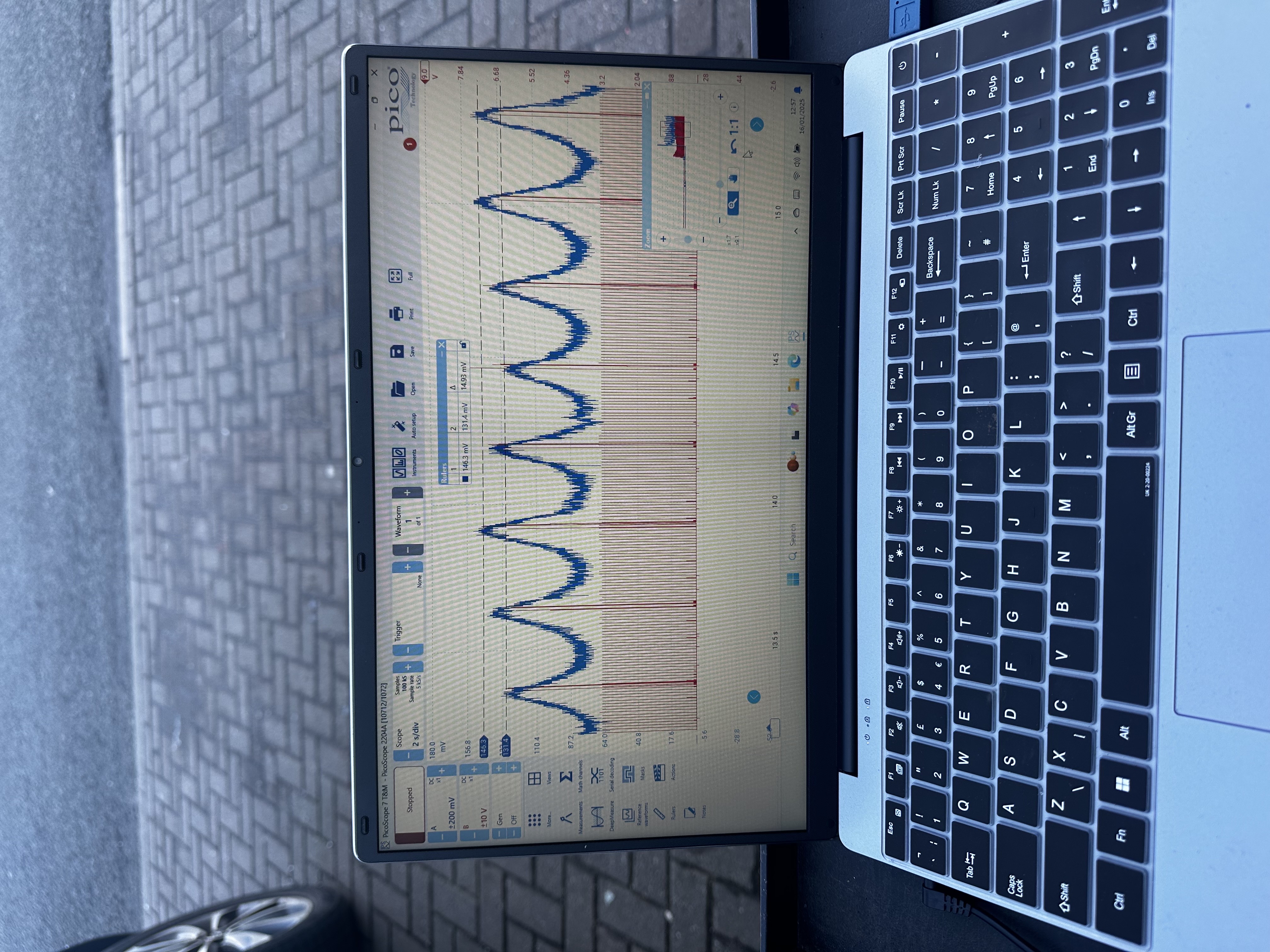 PicoScope engine cycle waveform at Shaw's Service Station