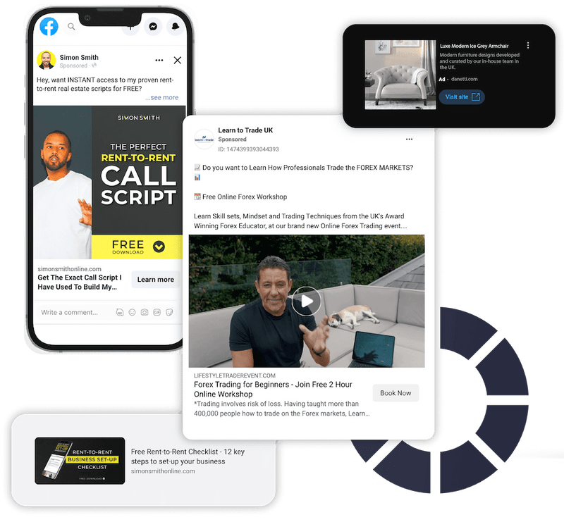 Collection of example facebook adverts