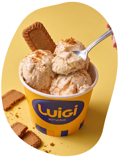 Sorvete de biscoito no copo Luigi