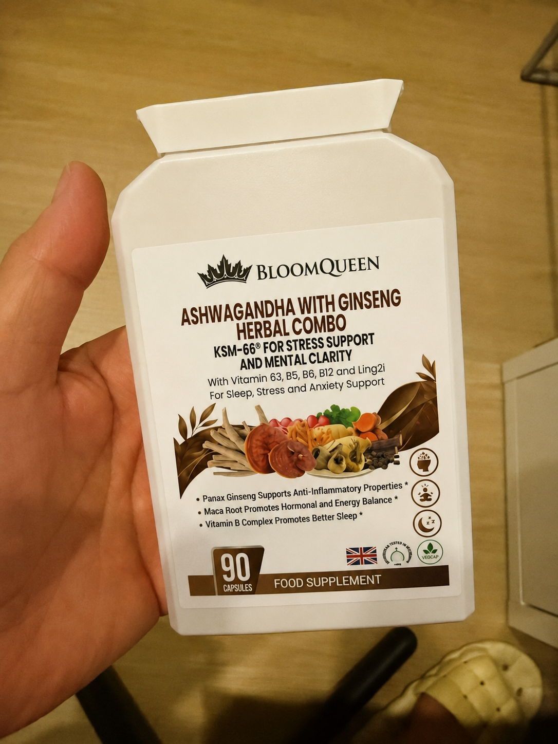 BloomQueen Ashwagandha in a quiet home setting