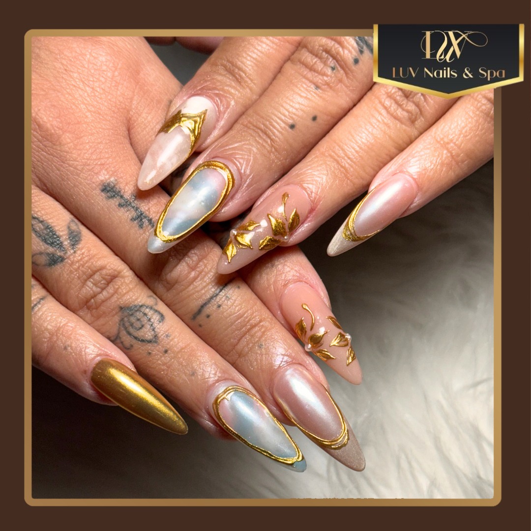 Detailed nail design Bellflower CA