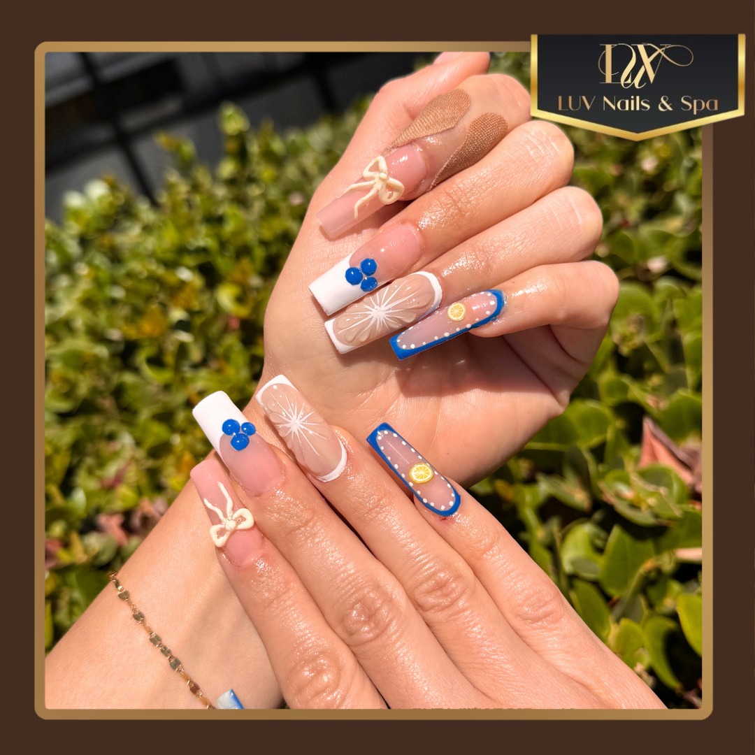 Dip powder nail set Luv Nails Spa