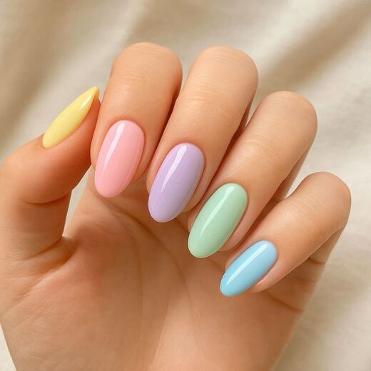 Overlay full set natural nails Bellflower nail salon