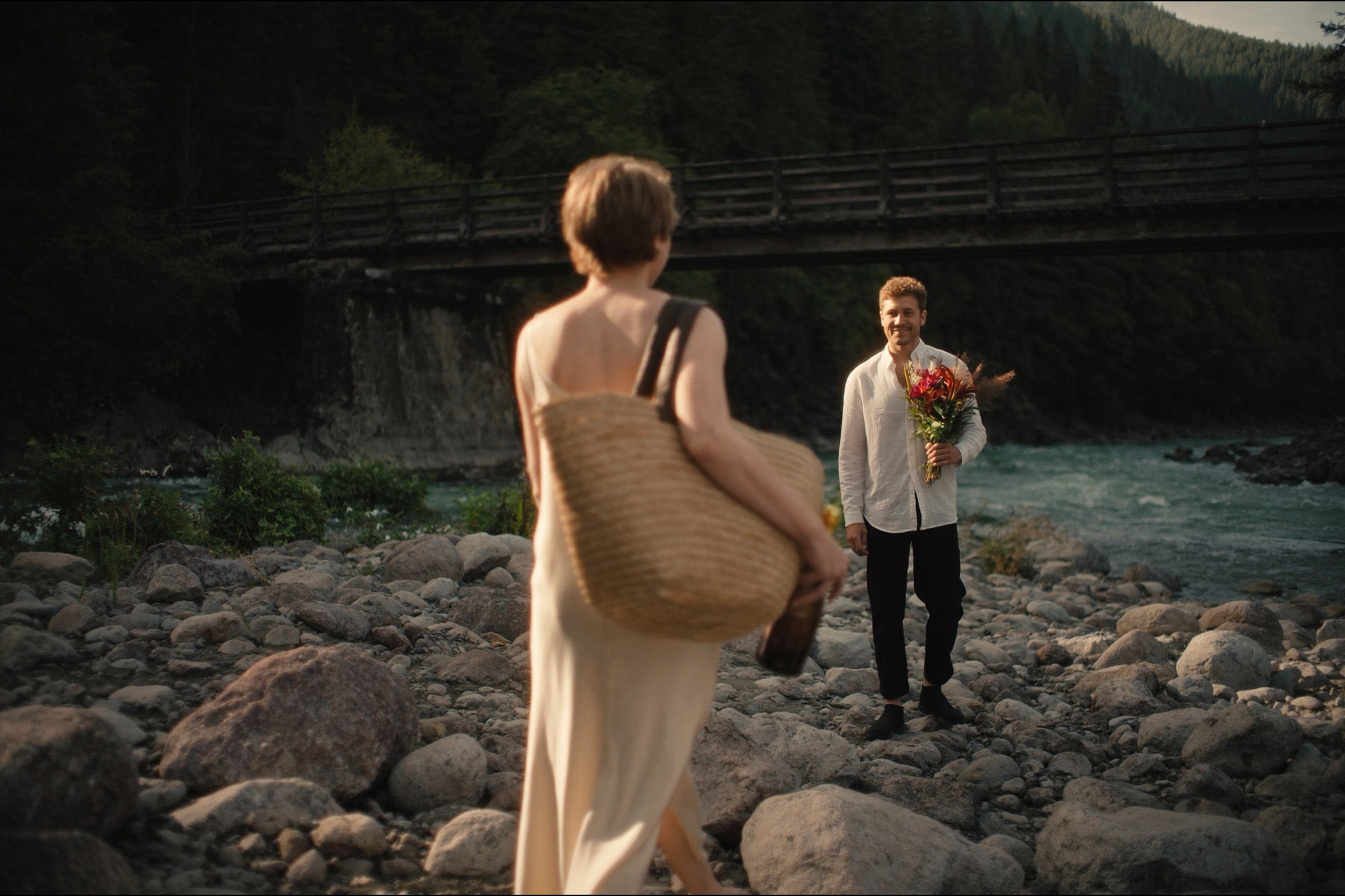 Victoria Vancouver Island elopement — intimate couple portrait in garden, soft available light