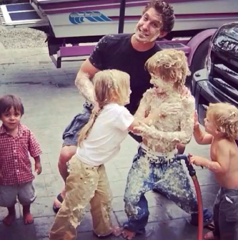 Trevor Dunbar with his children