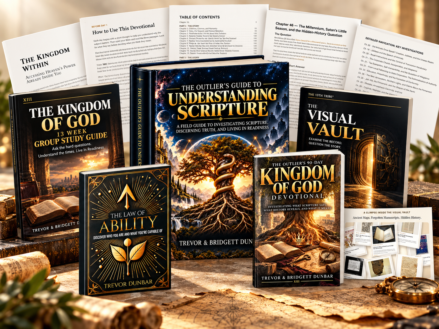 The Spiritual Survival Kit complete five-resource digital collection, with authentic book mockups and preview pages