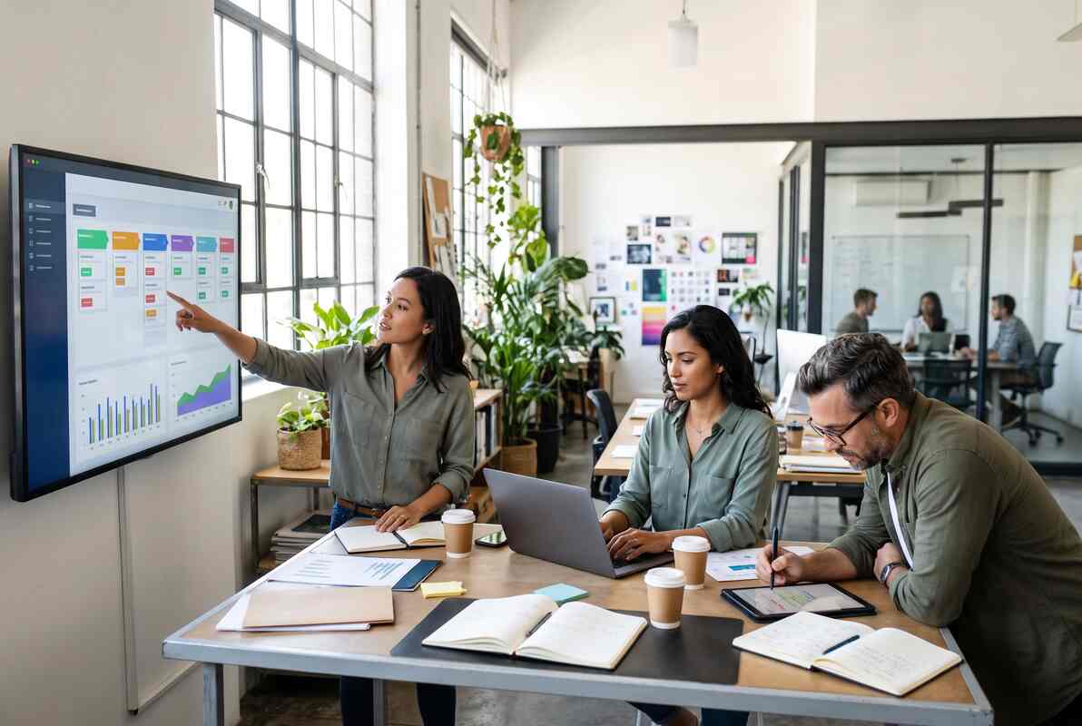 Small business owner reviewing team execution problems and operational bottlenecks across multiple software tools Small business owner reviewing team execution problems and operational bottlenecks across multiple software tools