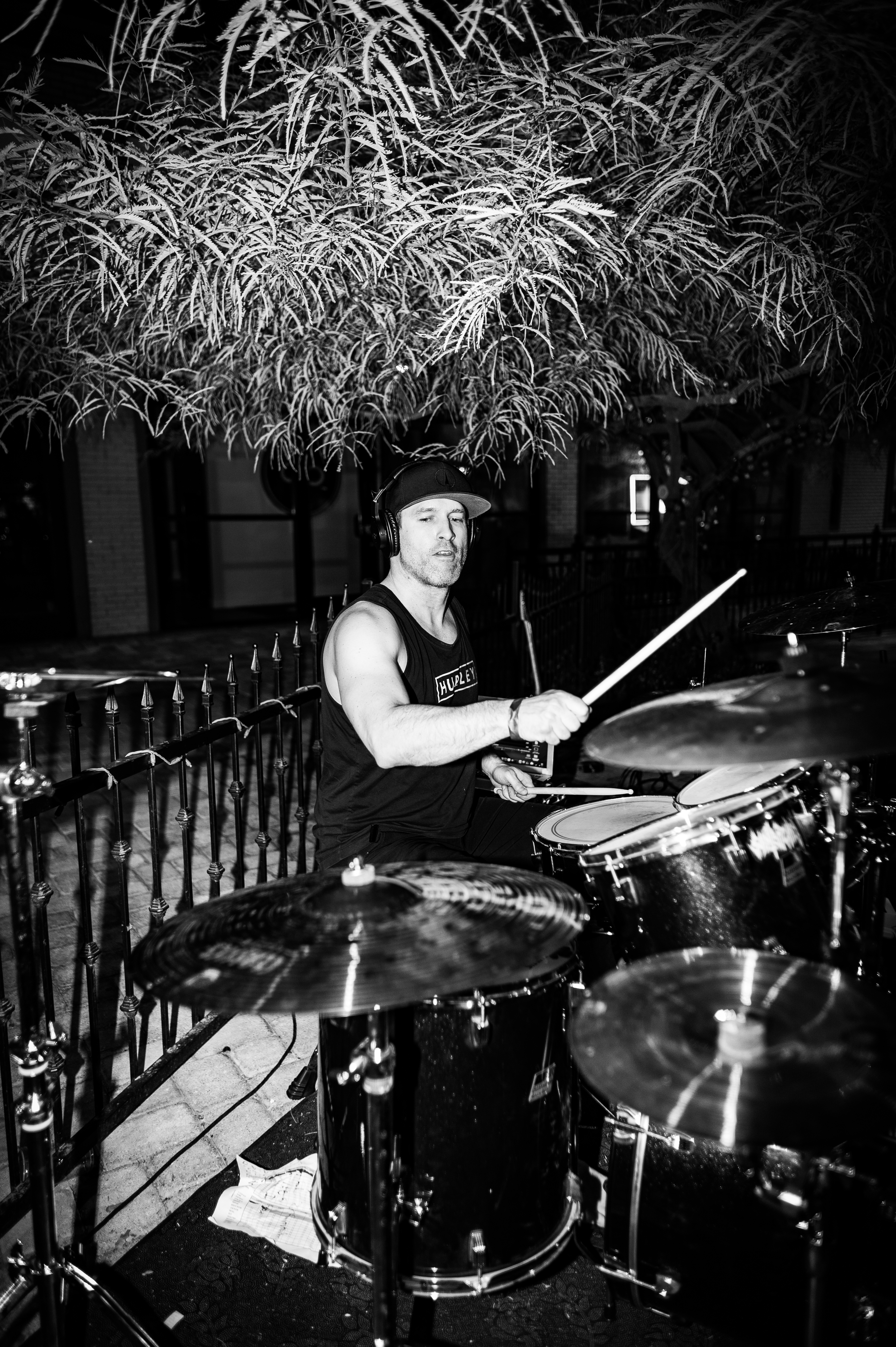 Aaron Jarvis playing drums