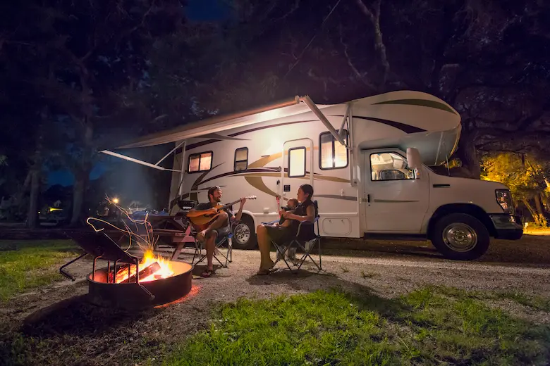 Full-hookup RV site at Ozark RV Park & Cabins