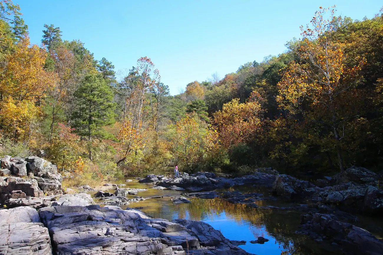 Ozark National Forest trail in autumn
