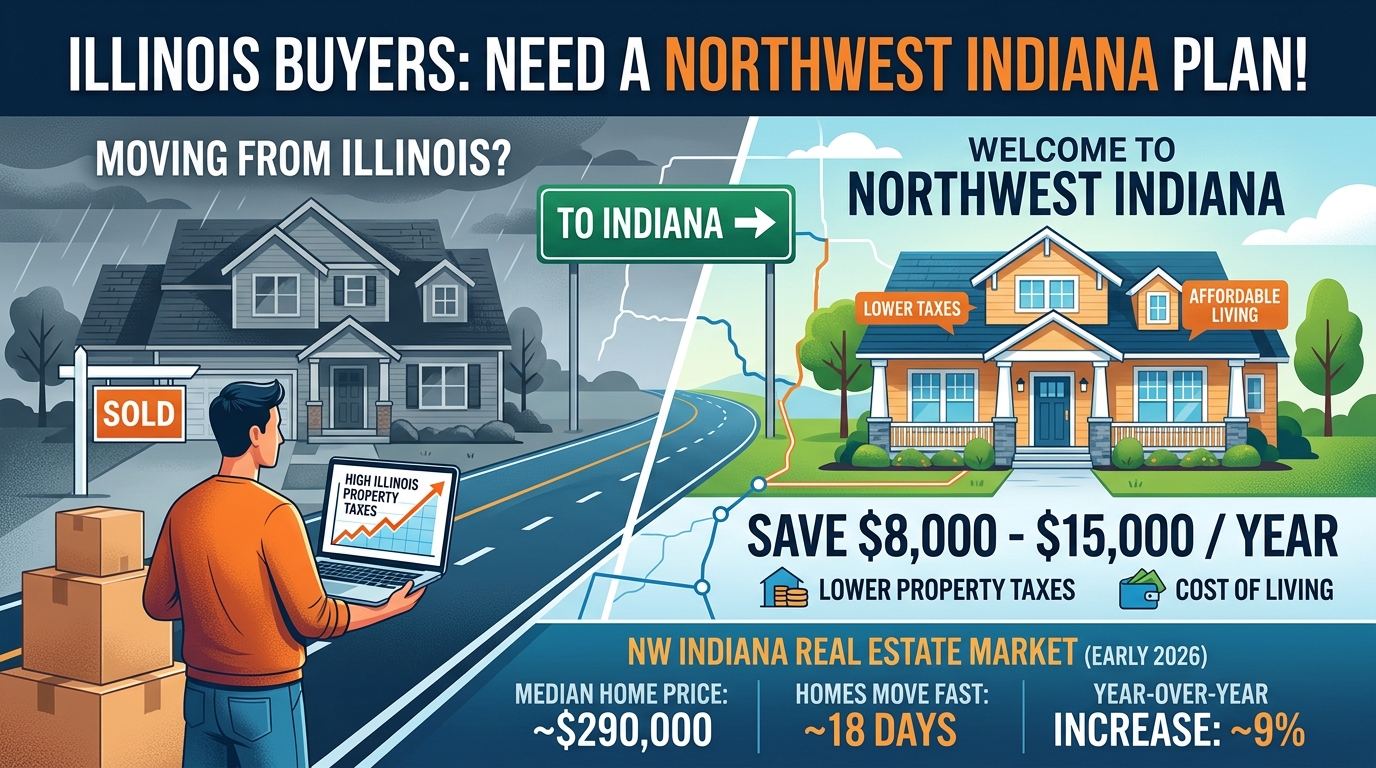 Moving From Illinois to Northwest Indiana: What Buyers Actually Save in 2026 Moving From Illinois to Northwest Indiana: What Buyers Actually Save in 2026