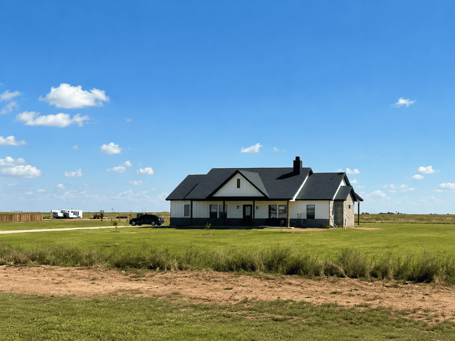A new home built on acreage in the Amarillo area of Texas