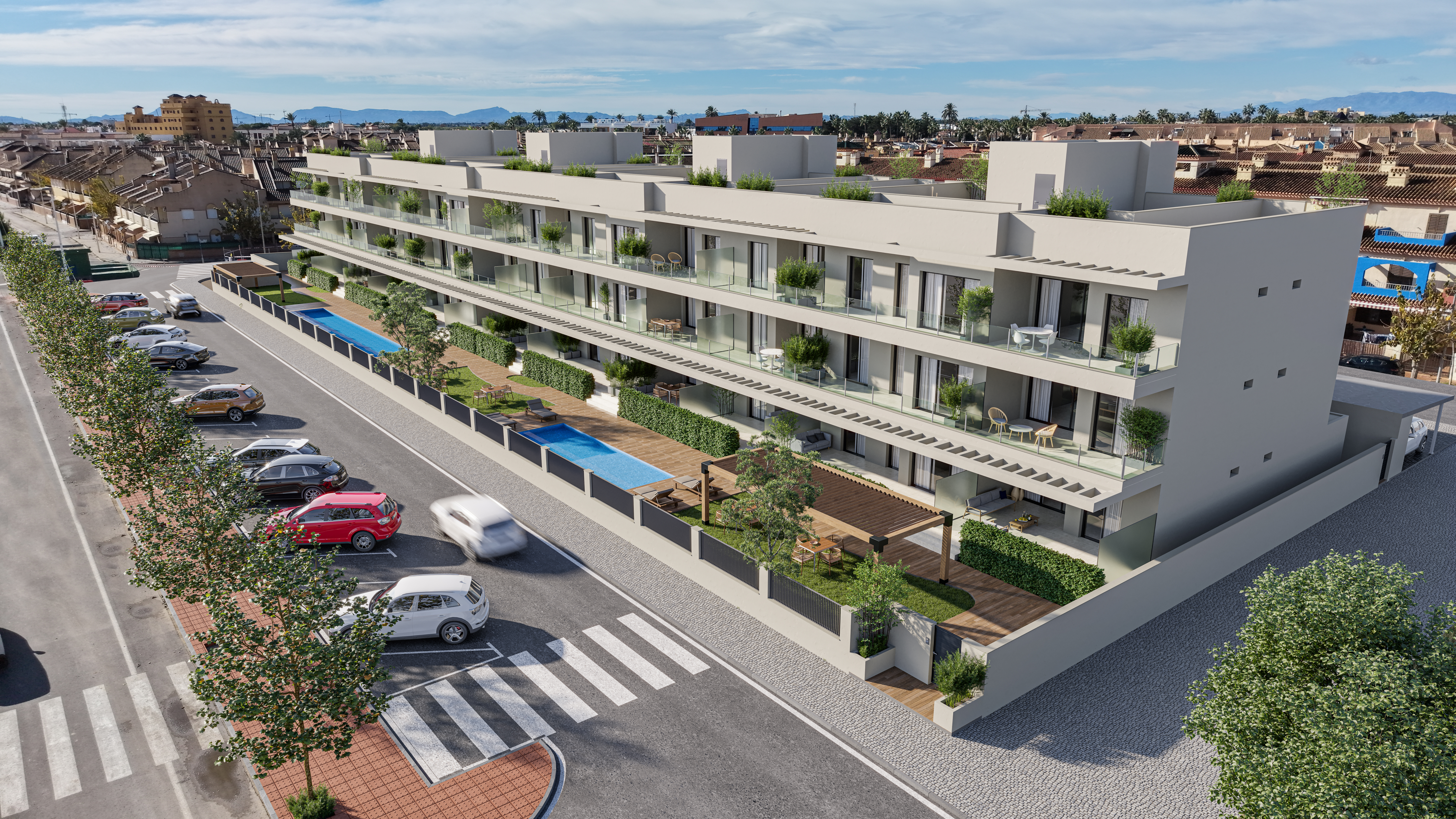 Front view at L.A. Beach Living 3 Bed, Los Narejos, Los Alcázares, Murcia