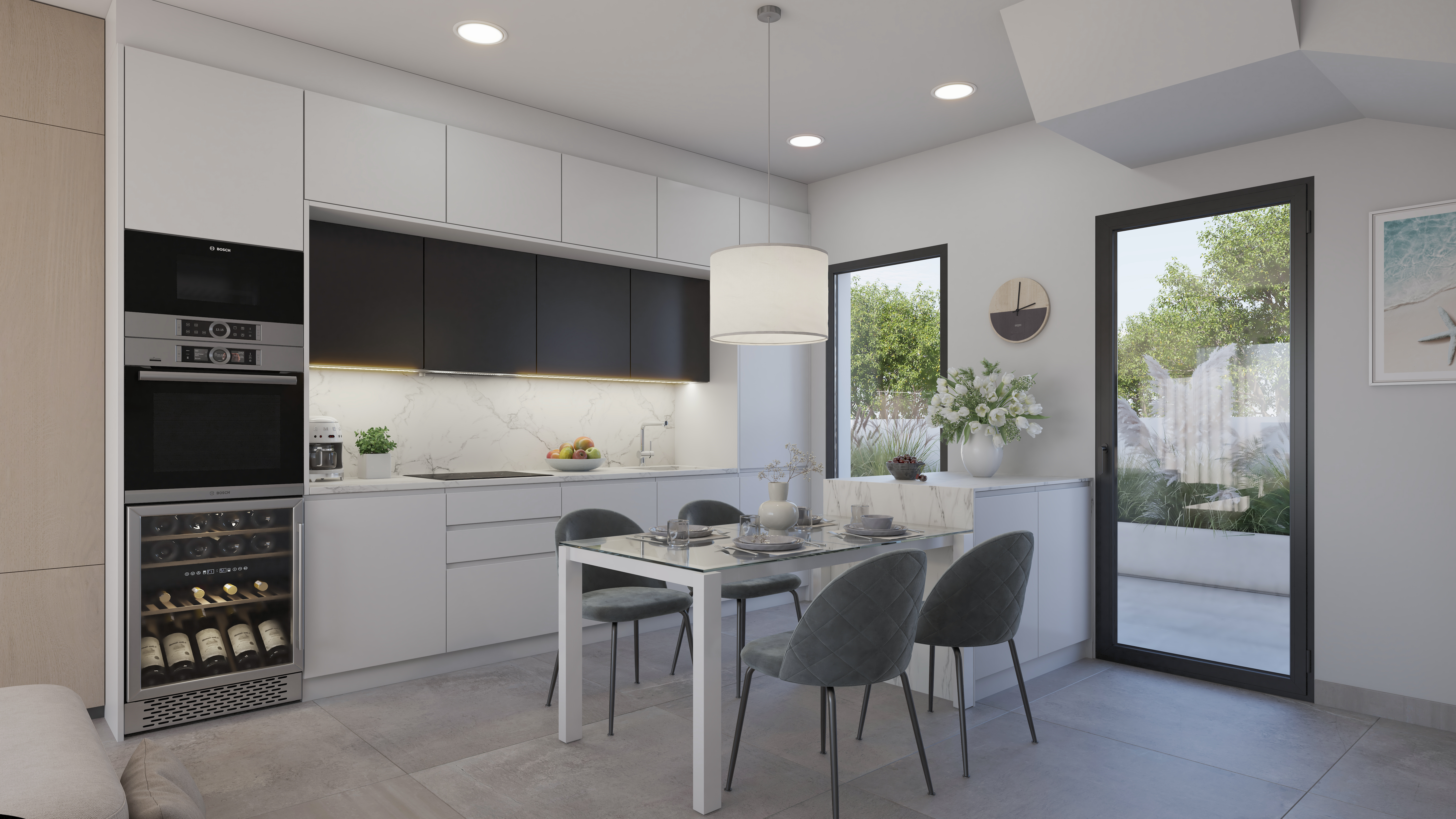 Kitchen at L.A. Beach Villas – 3 Bedroom Detached Villa, Los Narejos, Los Alcázares, Murcia