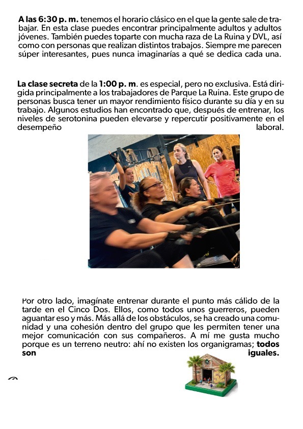 Horarios y clases - Cinco Dos