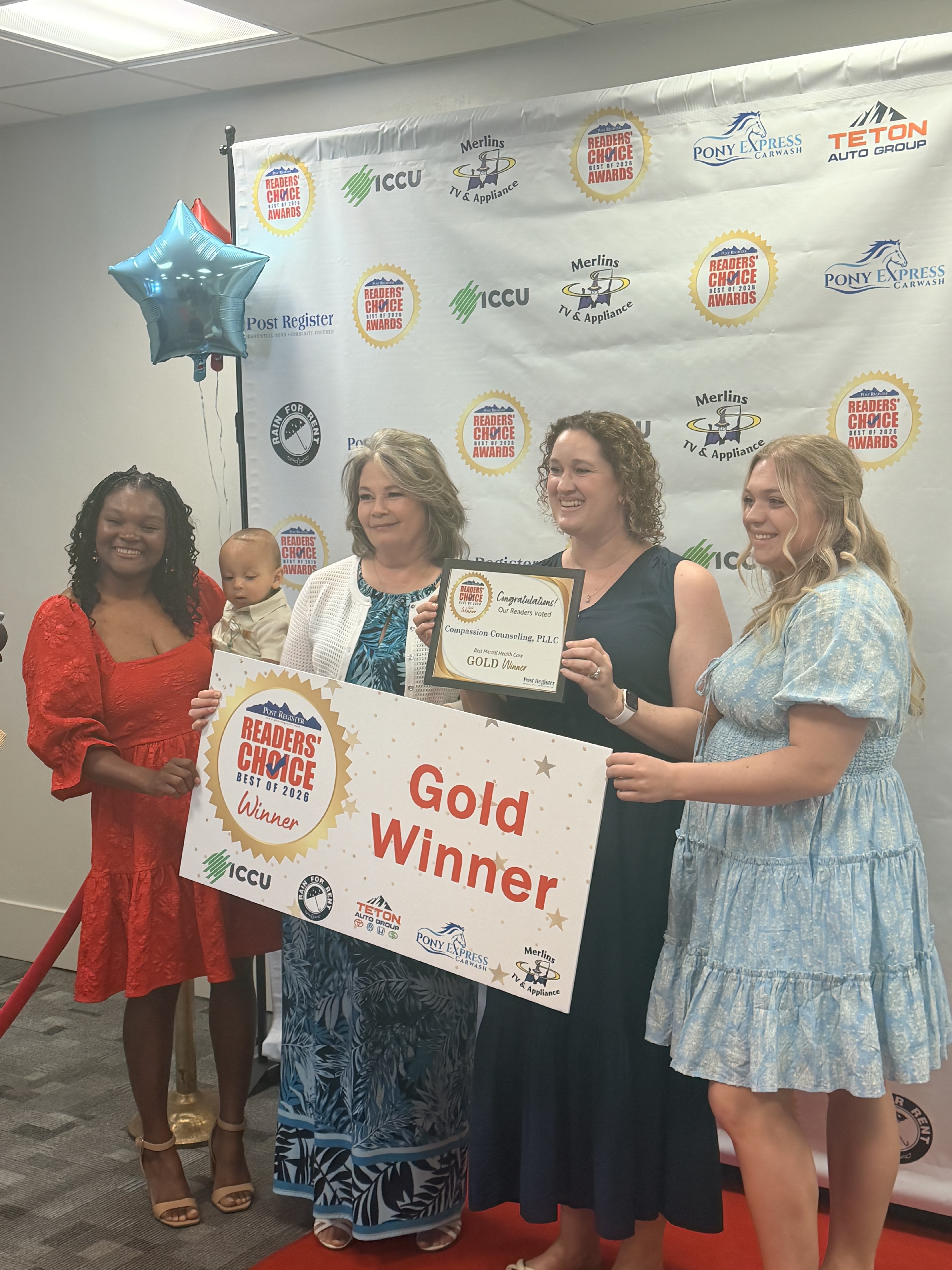 Compassion Counseling team with the 2026 Reader's Choice Award for Best Mental Health Care