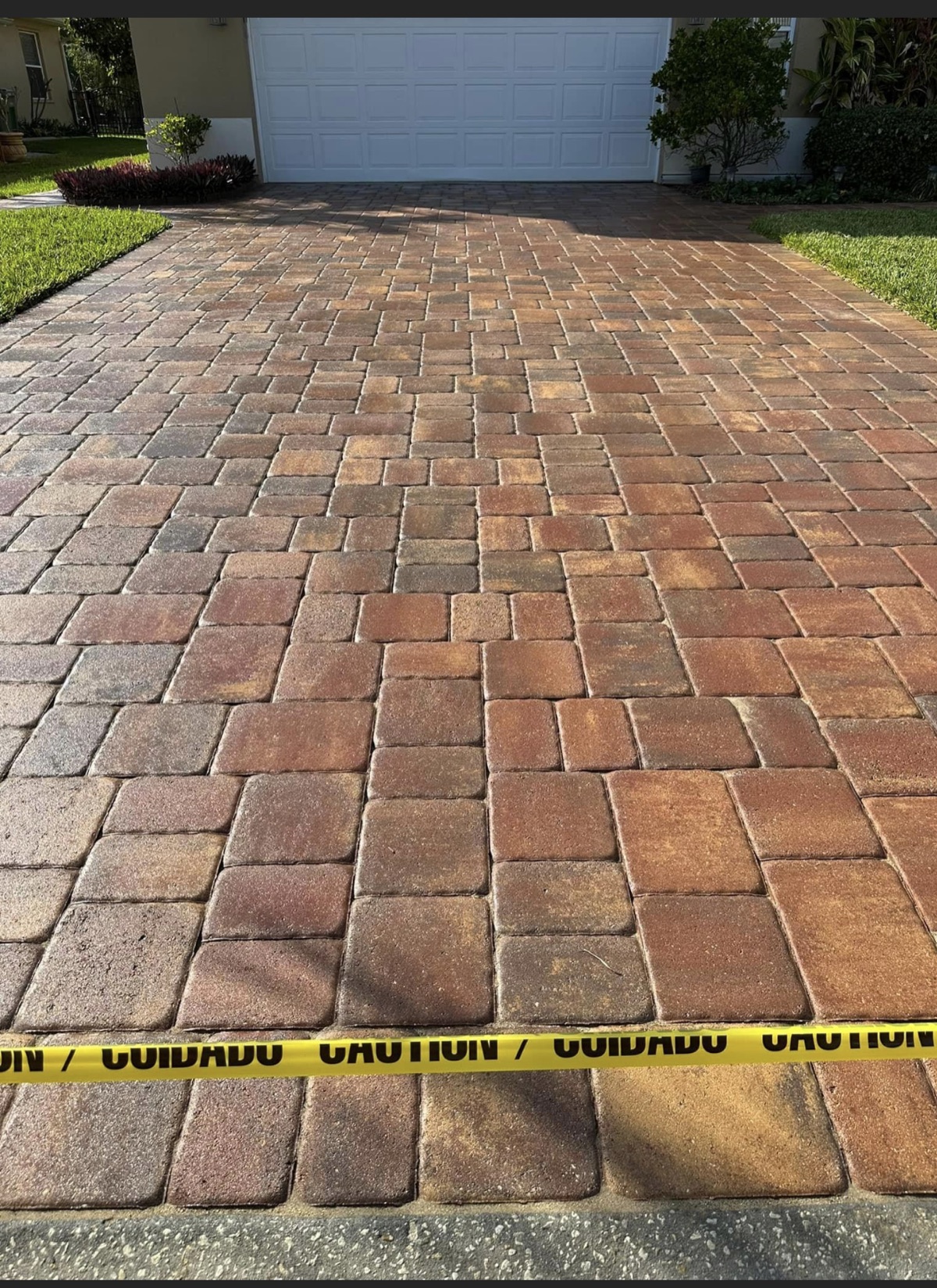 Sealed paver driveway