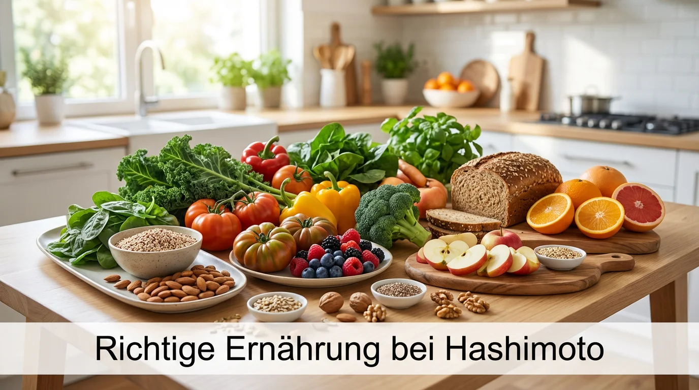 Gesunde, frische Lebensmittel für die richtige Ernährung bei Hashimoto und Schilddrüsenunterfunktion