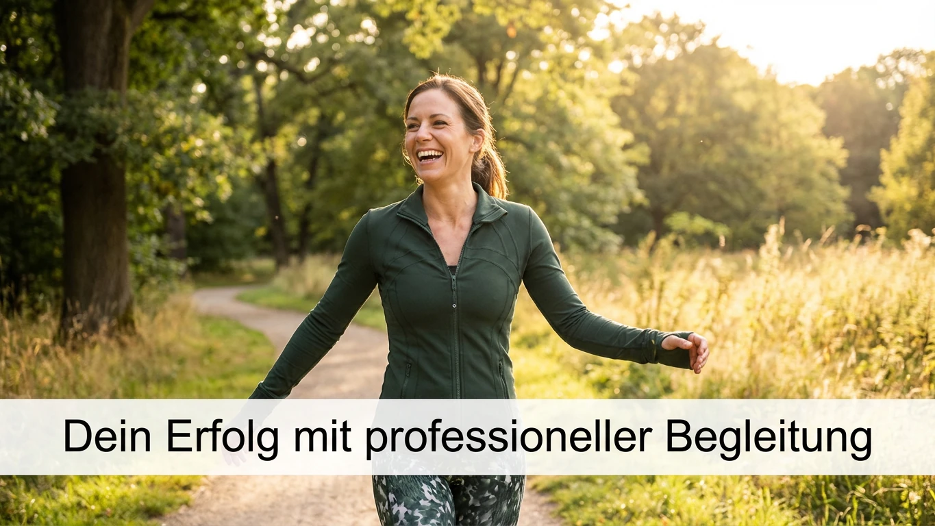 Erfolgreiche Frau nach Abnehmen mit professionellem Ernährungscoach online