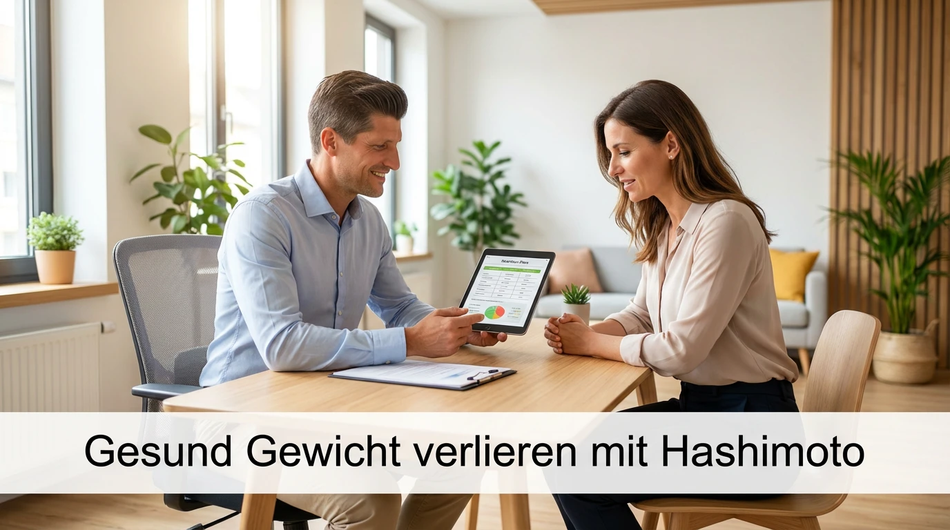 Abnehmcoach Frank berät Klientin zum gesunden Gewicht verlieren mit Hashimoto