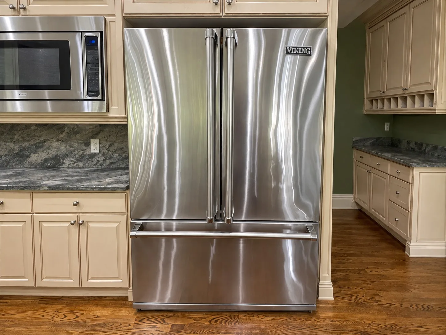 Water and Ice Building Up in the Freezer — Viking French Door Refrigerator