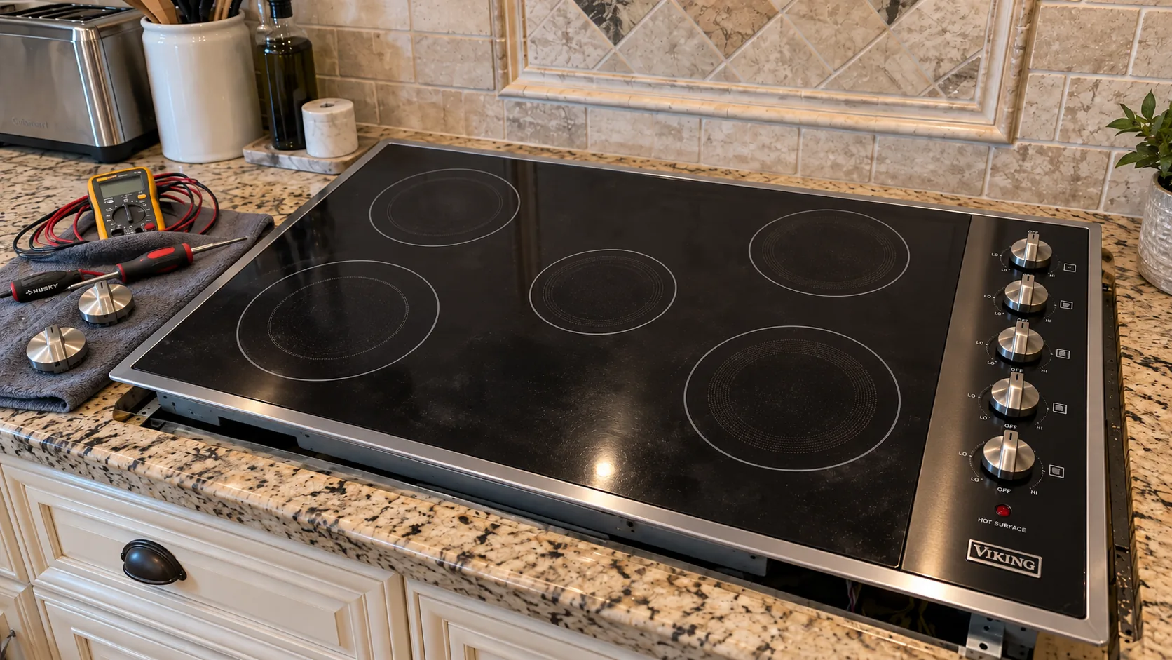 Viking five-element electric radiant cooktop
