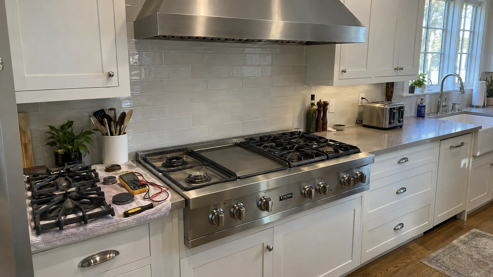 Uneven Flame / Burners Not Heating Properly — Viking VRT5486GSS 48-inch Gas Rangetop — 6 Burners + Griddle