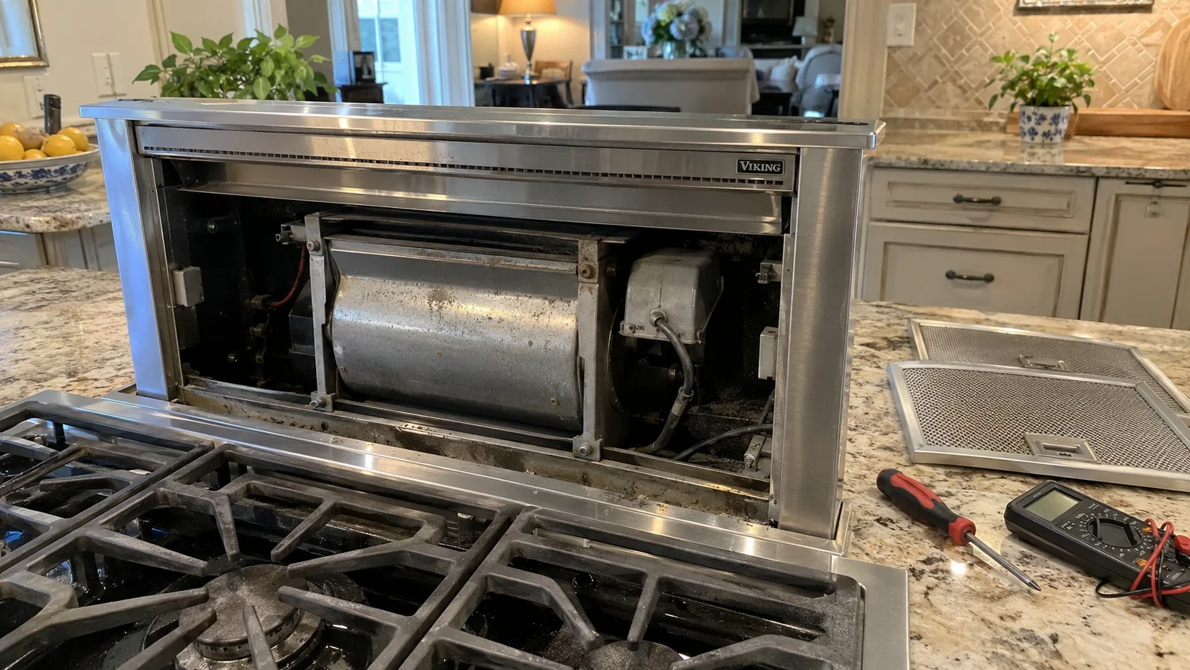 Viking VDD5480SS rear downdraft repair photo