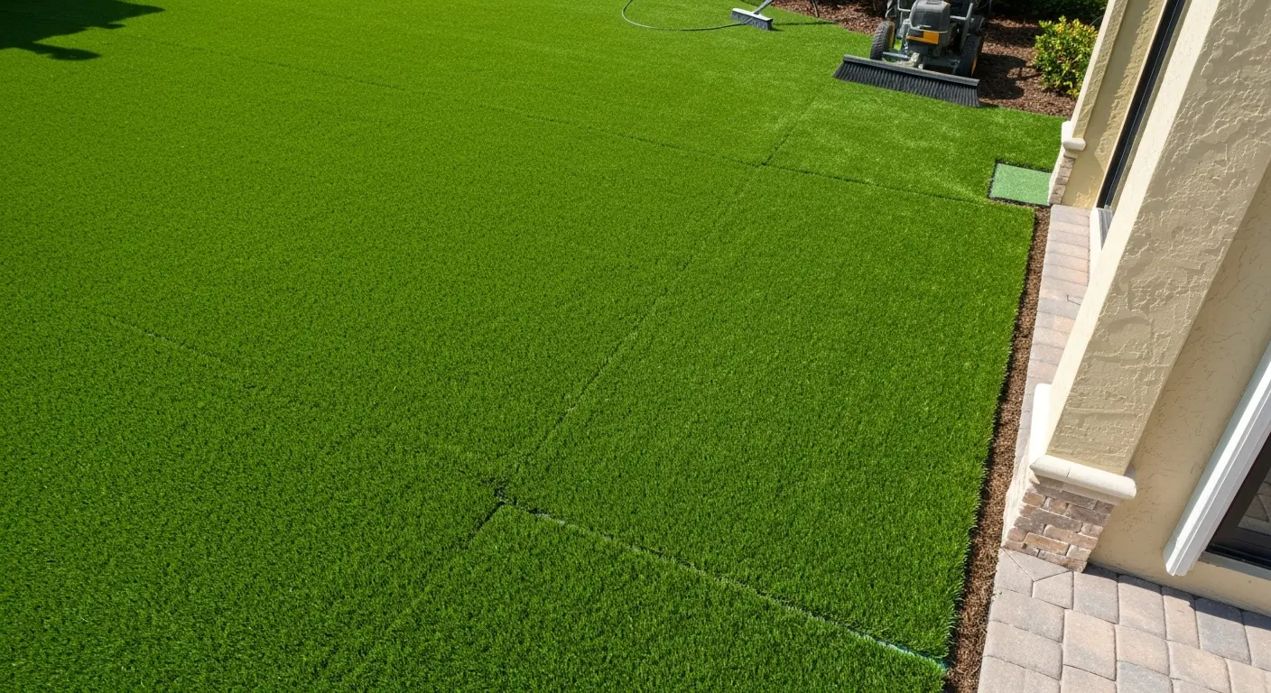 Artificial turf yard
