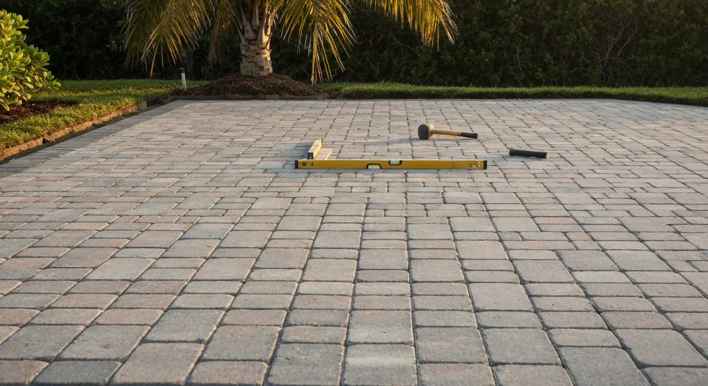 Paver patio installation